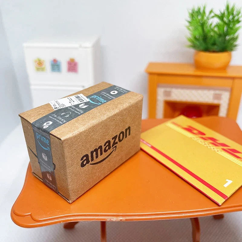 Dollhouse Mini Parcel Box — open display view