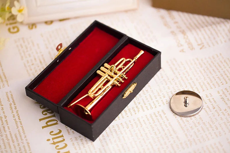 Mini Gold Trumpet Model — box and pieces