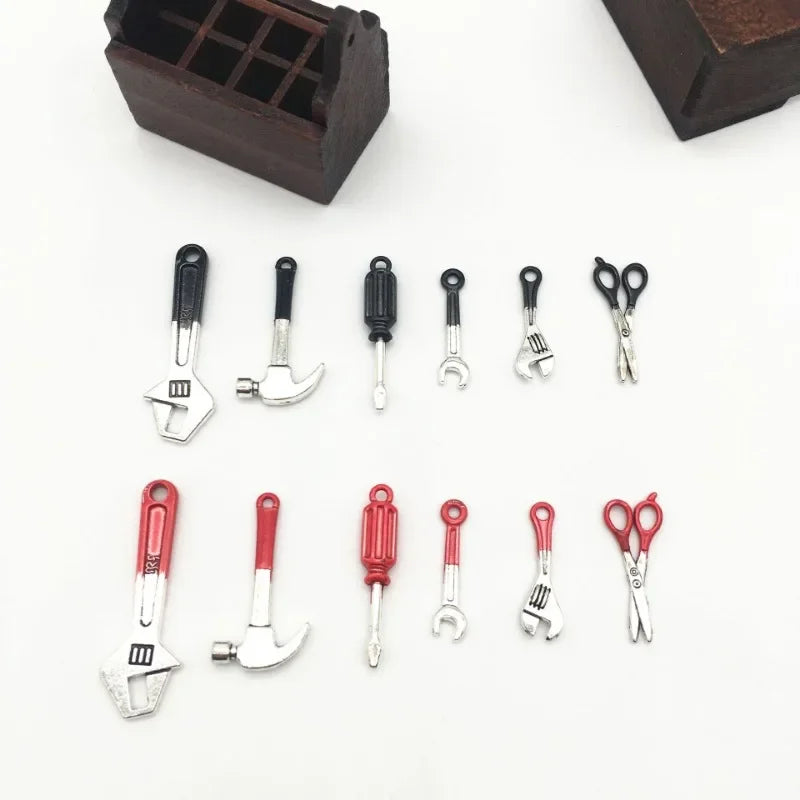 red set DIY Miniature House Kit — open display view