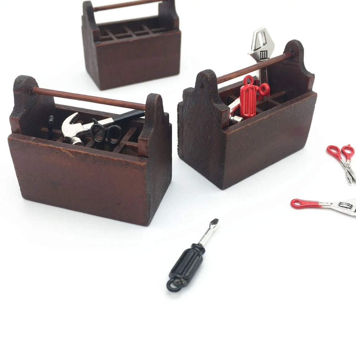 red set DIY Miniature House Kit — open display view