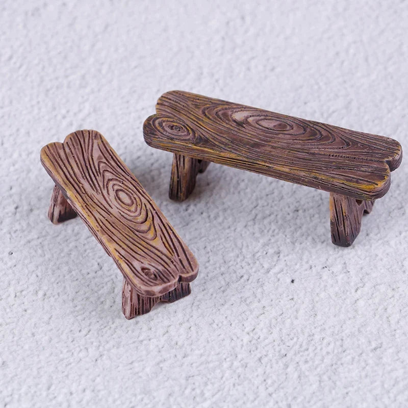 Dollhouse Wooden Bench Set — box and pieces