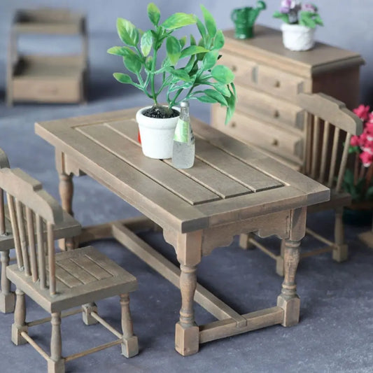Dollhouse Wooden Dining Set 1:12 — main view
