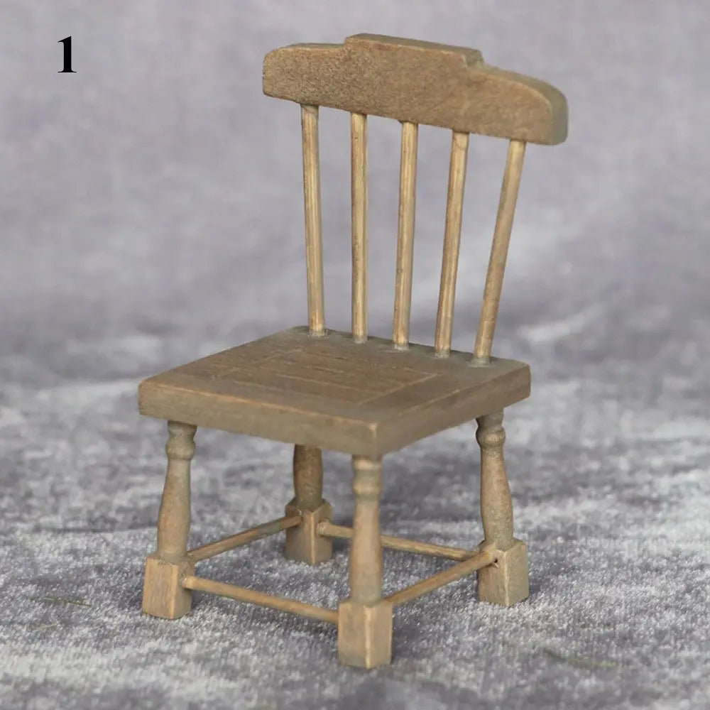 Dollhouse Wooden Dining Set 1:12 — angled close-up