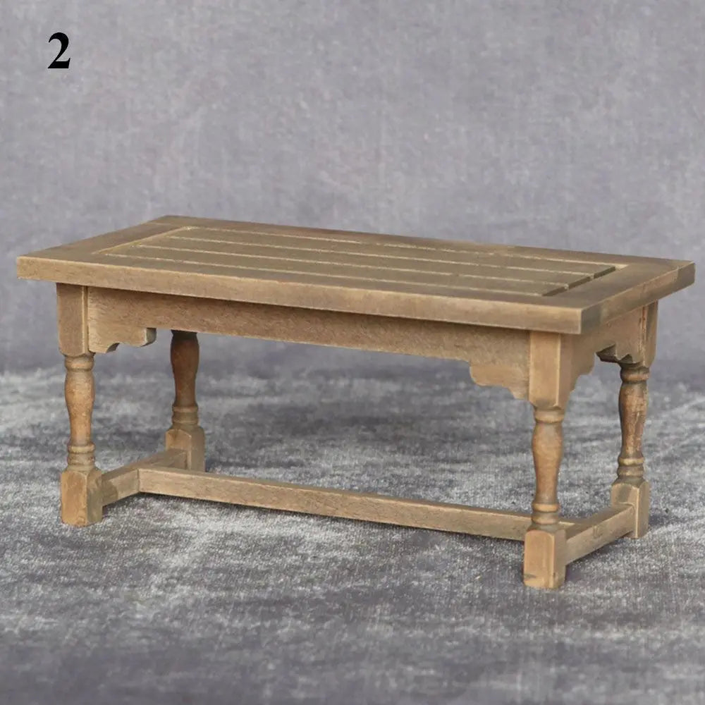 Dollhouse Wooden Dining Set 1:12 — front angle