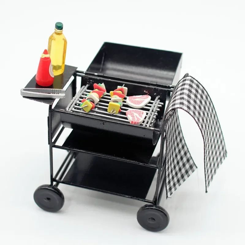 BBQ Grill Scale Miniature Decor Set — scene view
