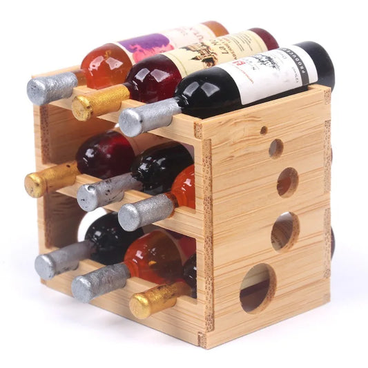 Dollhouse Bamboo Wine Rack 1:6 — main view