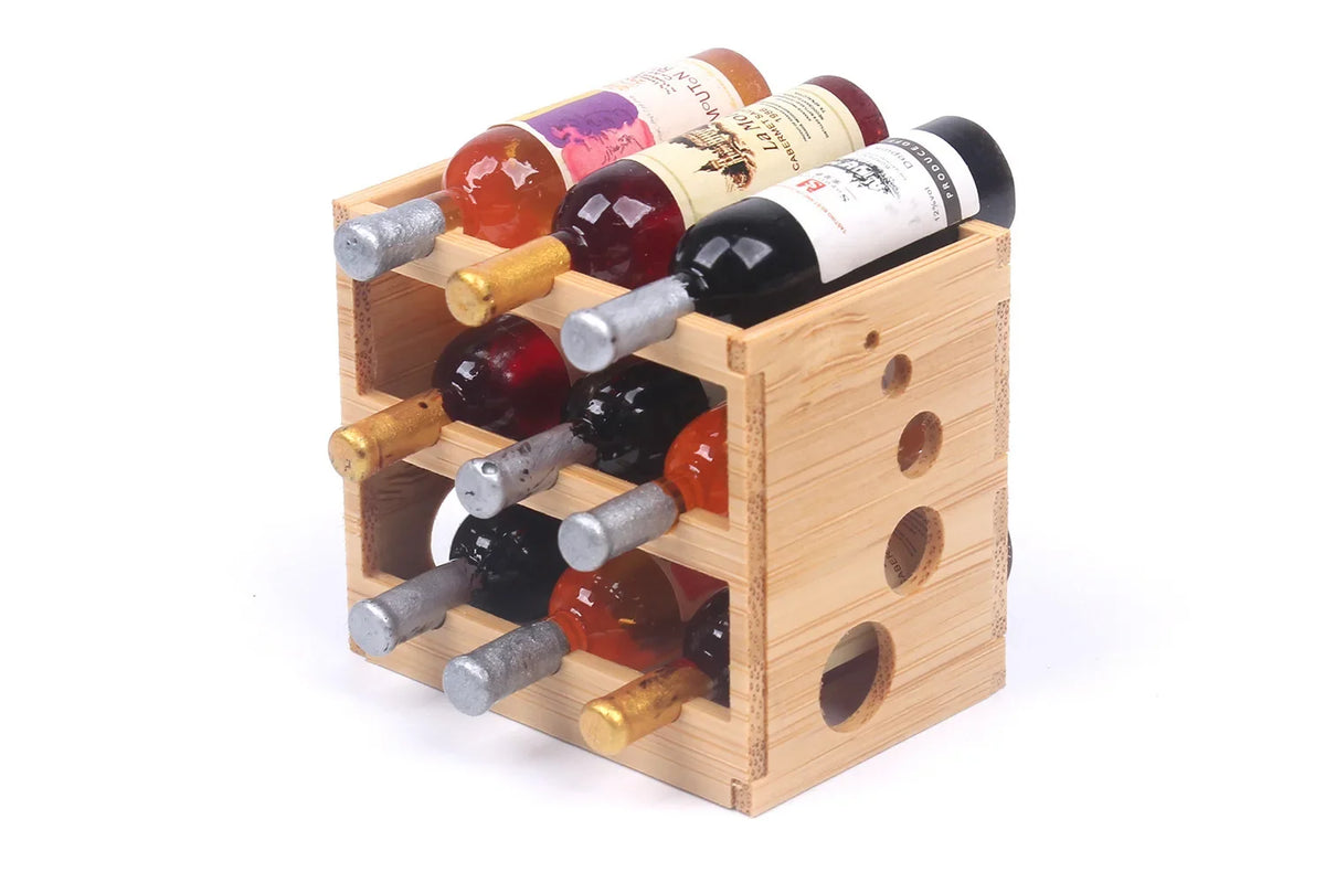 Dollhouse Bamboo Wine Rack 1:6 — scene view