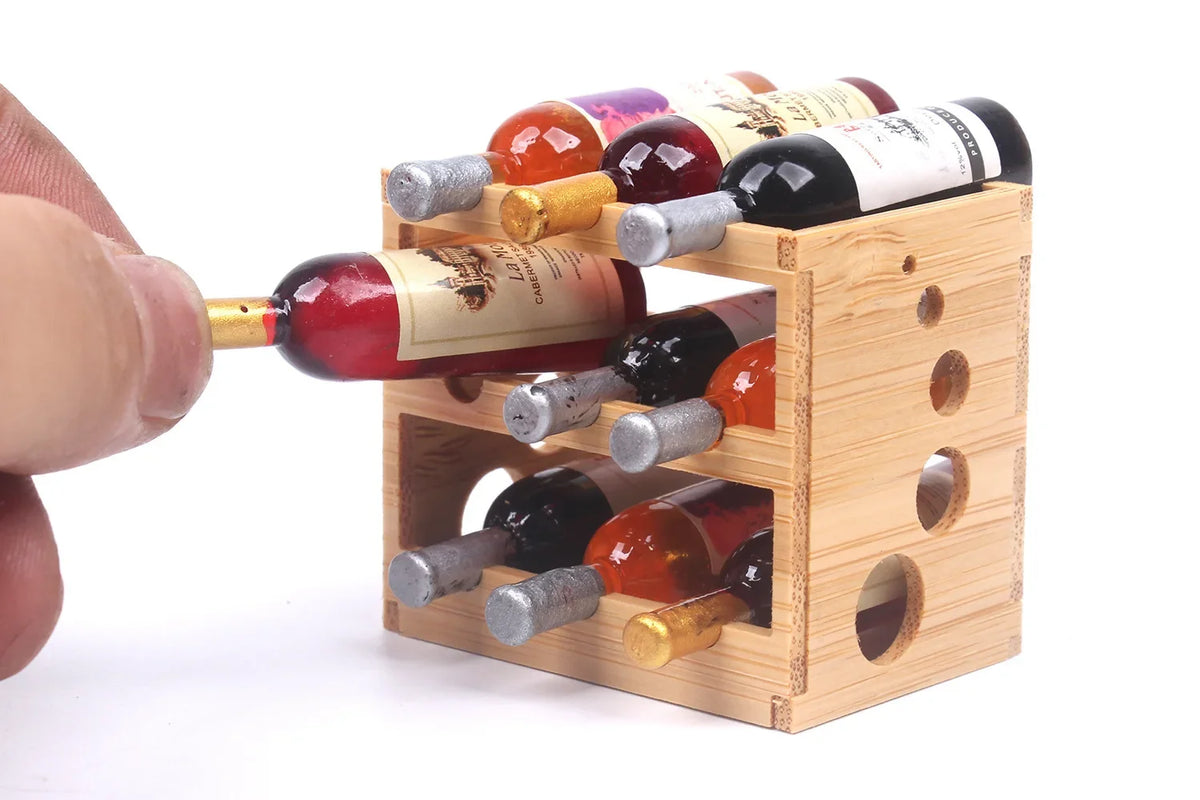 Dollhouse Bamboo Wine Rack 1:6 — main view