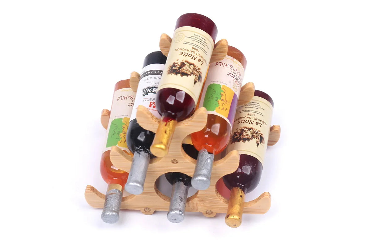 Dollhouse Bamboo Wine Rack 1:6 — box and pieces