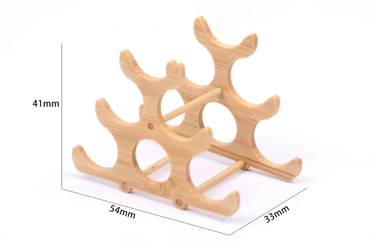 Dollhouse Bamboo Wine Rack 1:6 — detalied side view