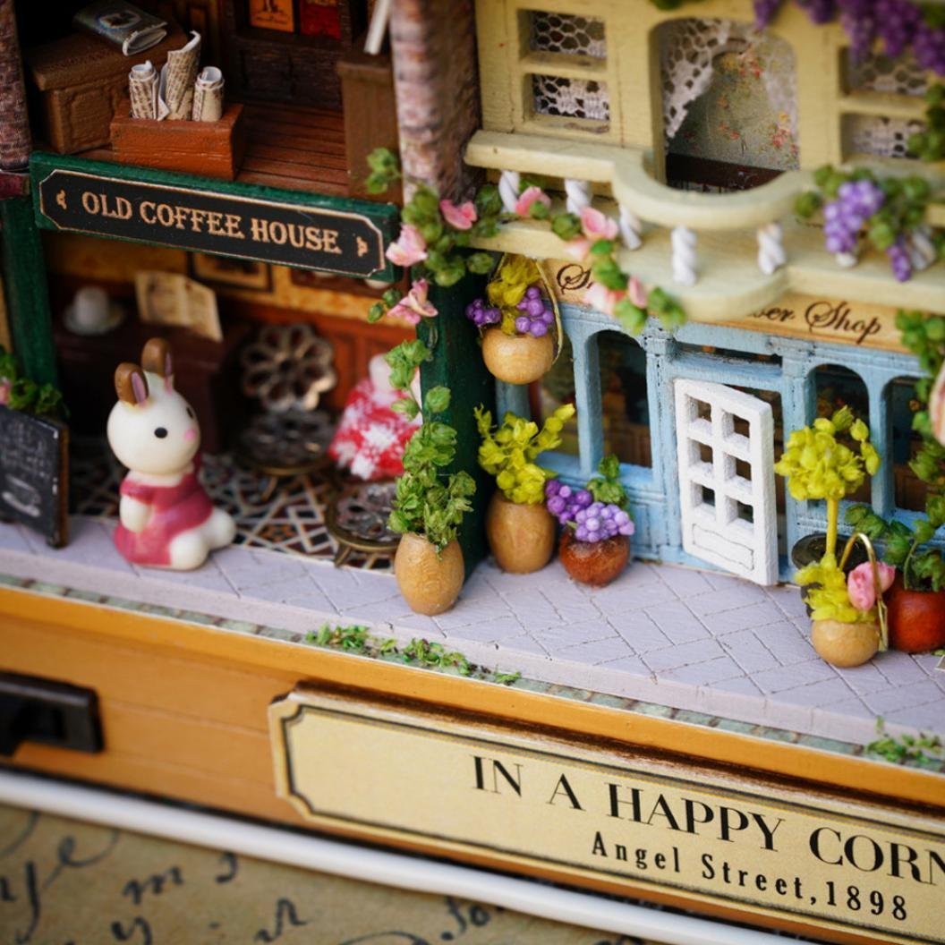 Miniature Tin Box Theatre In A Happy Corner — front angle