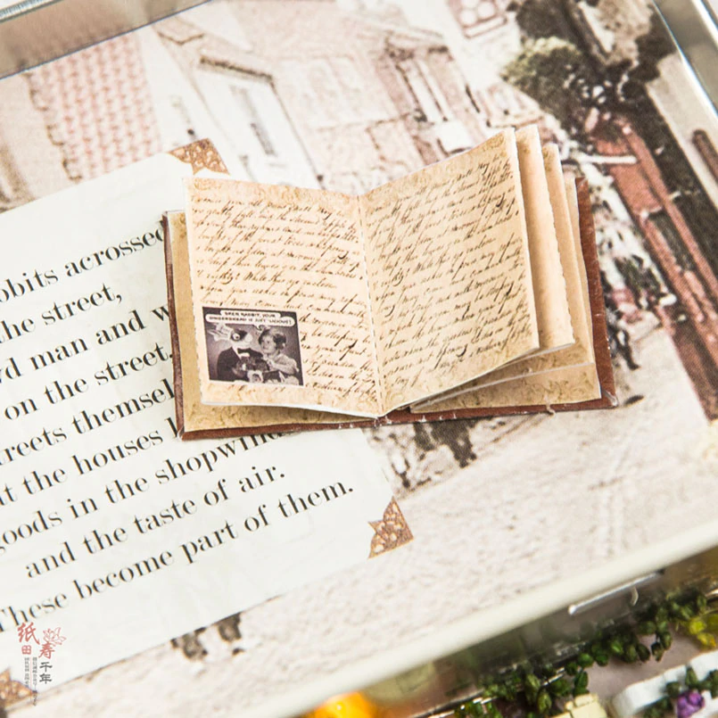 Winter Tin Box Theatre Miniature — angled close-up