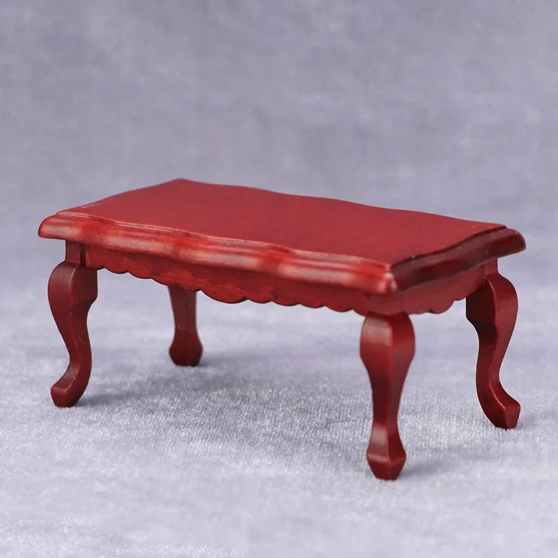 1:12 Miniature Coffee Table for Dollhouse — angled close-up