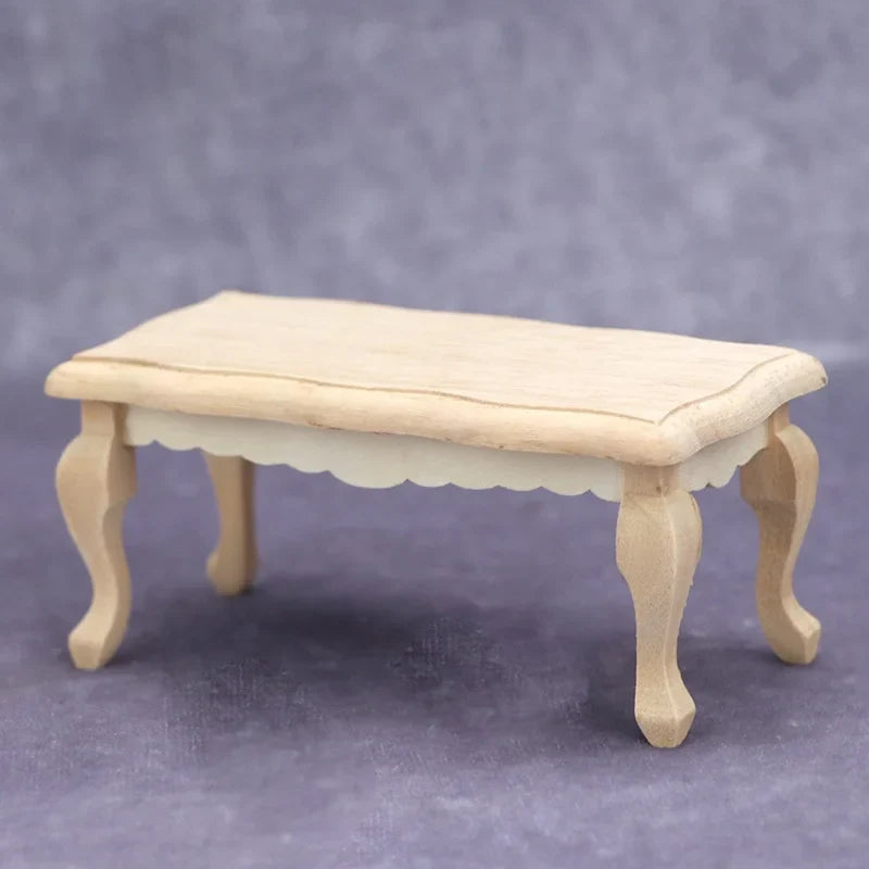 1:12 Miniature Coffee Table for Dollhouse — box and pieces