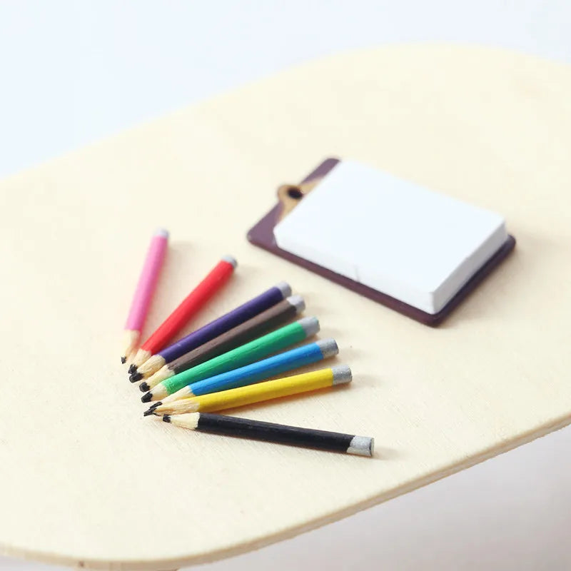 Miniature Colored Pencils Set of 8 — open display view