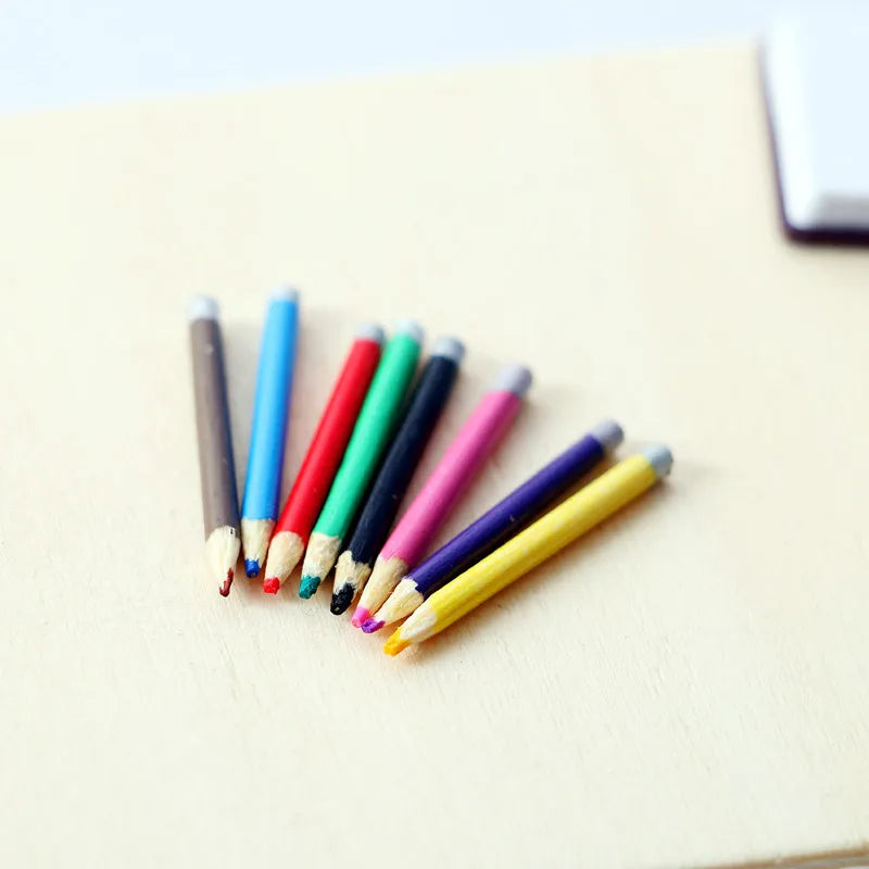 Miniature Colored Pencils Set of 8 — box and pieces