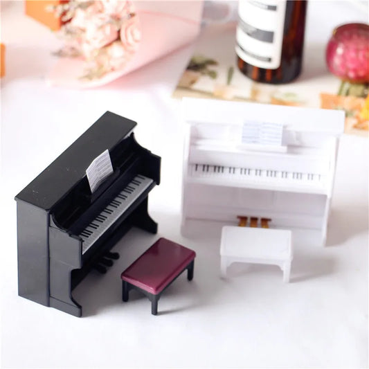 Upright Piano Scale DIY Miniature House Kit — detalied side view
