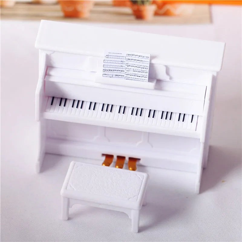 Upright Piano Scale DIY Miniature House Kit — front angle