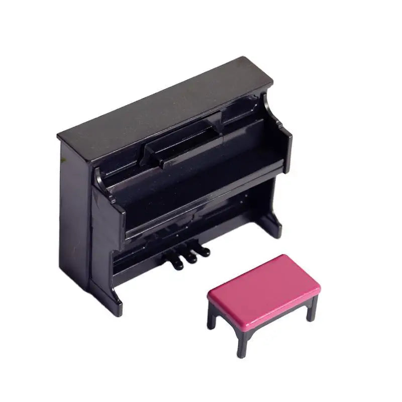 Upright Piano Scale DIY Miniature House Kit — scene view