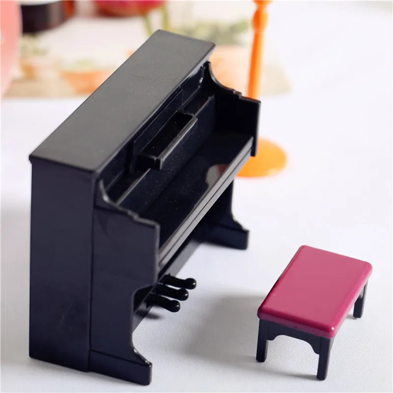 Upright Piano Scale DIY Miniature House Kit — open display view