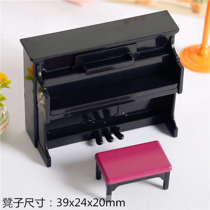 Upright Piano Scale DIY Miniature House Kit — front angle