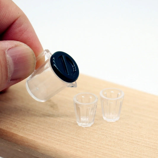 Water Pitcher Cups Miniature Decor Set — detalied side view
