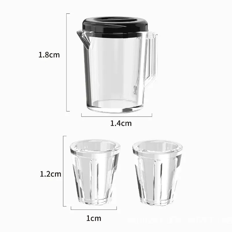 Water Pitcher Cups Miniature Decor Set — front angle