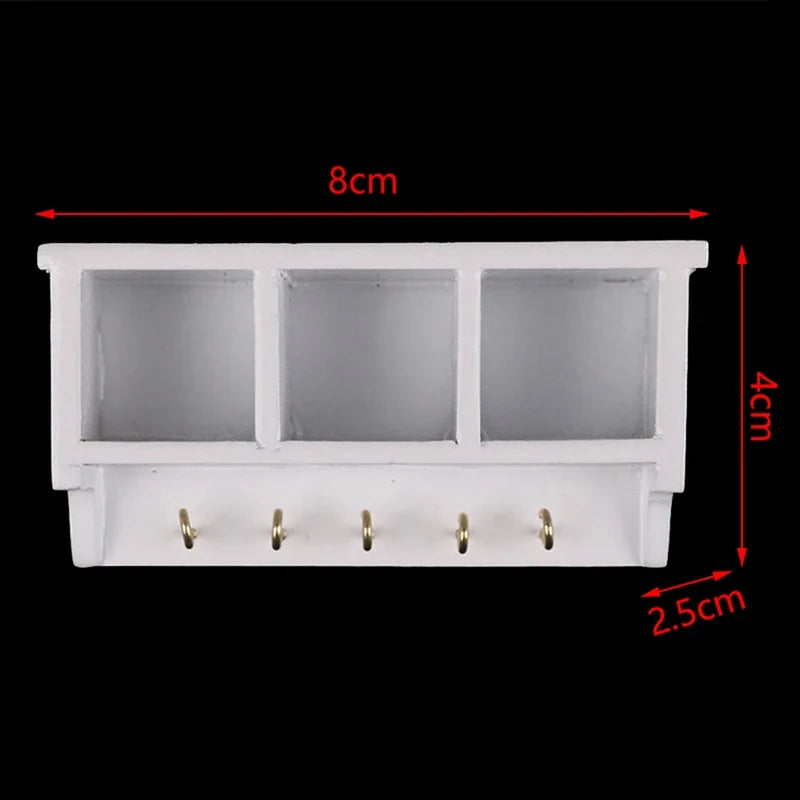 Miniature Wall Rack with Hooks — detalied side view