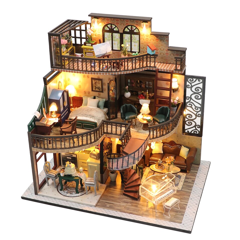 Modern Loft European DIY Miniature House Kit — main view