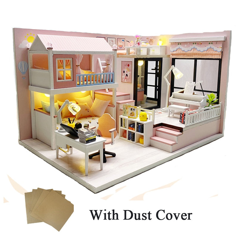 Modern Loft V2 DIY Dollhouse Kit — angled close-up