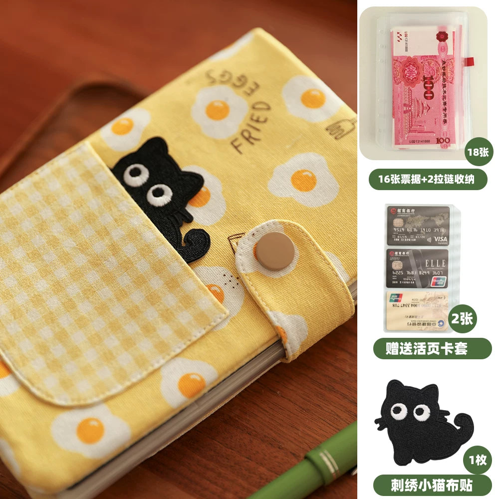 Cute Fabric Cash Stuffing Budget Binder - Aesthetic Money Savings Organizer Book with Envelopes for Budgeting & Cash Challenge