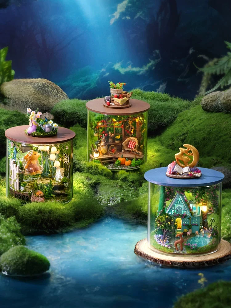 Magic Bottle House Kit | 3D Wooden Miniature Craft