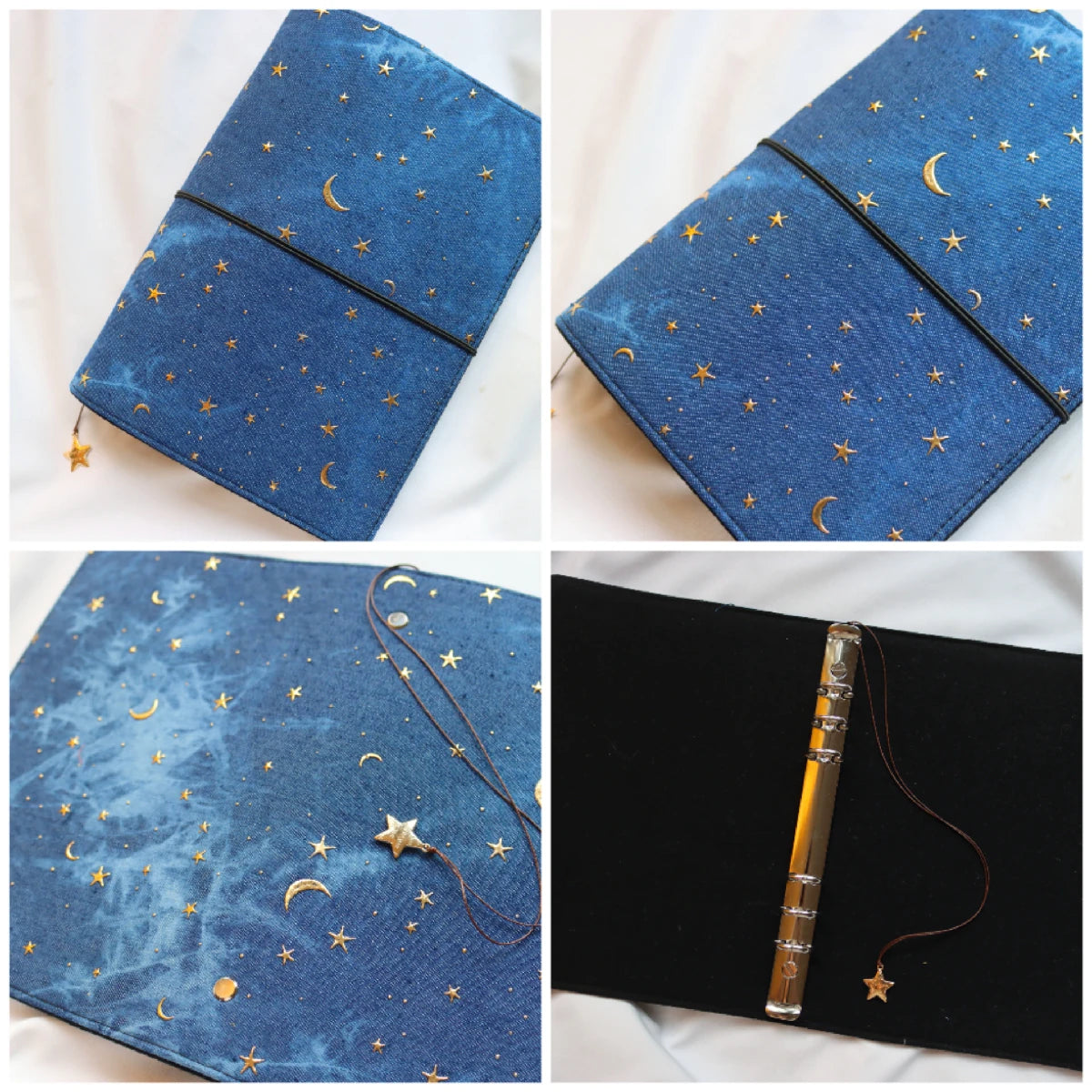 Handmade Starry Night Fabric Book Cover Journal Diary Planner Notebook A5 A6 A7