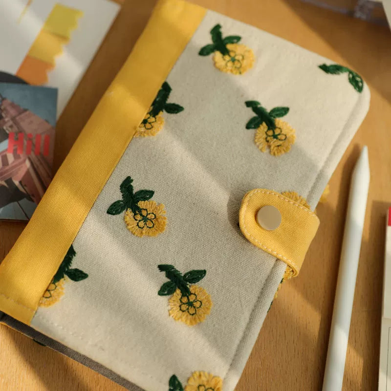 A6 Embroidered Daily Planner Refillable Binder Notebook Portable Schedule Journal To-Do List Time Management Book