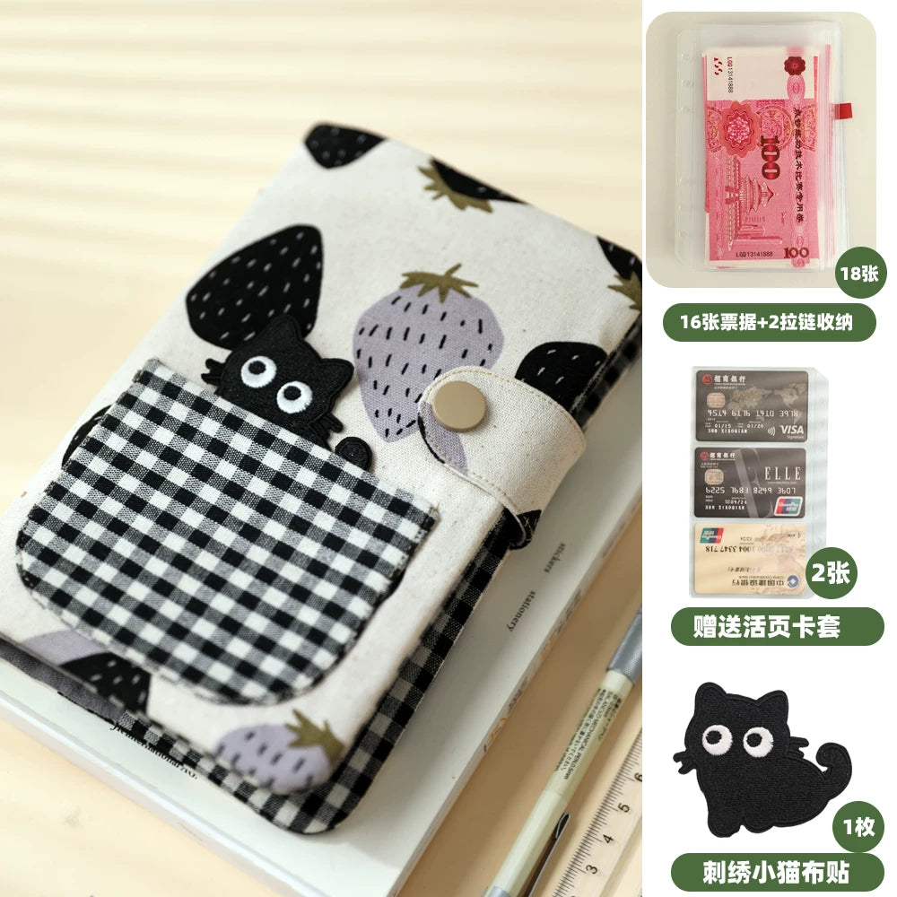 Cute Fabric Cash Stuffing Budget Binder - Aesthetic Money Savings Organizer Book with Envelopes for Budgeting & Cash Challenge
