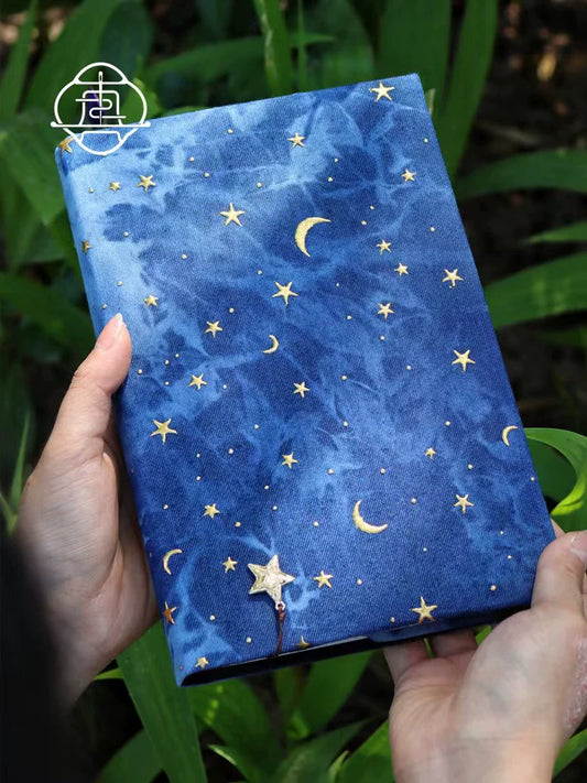 Handmade Starry Night Fabric Book Cover Journal Diary Planner Notebook A5 A6 A7