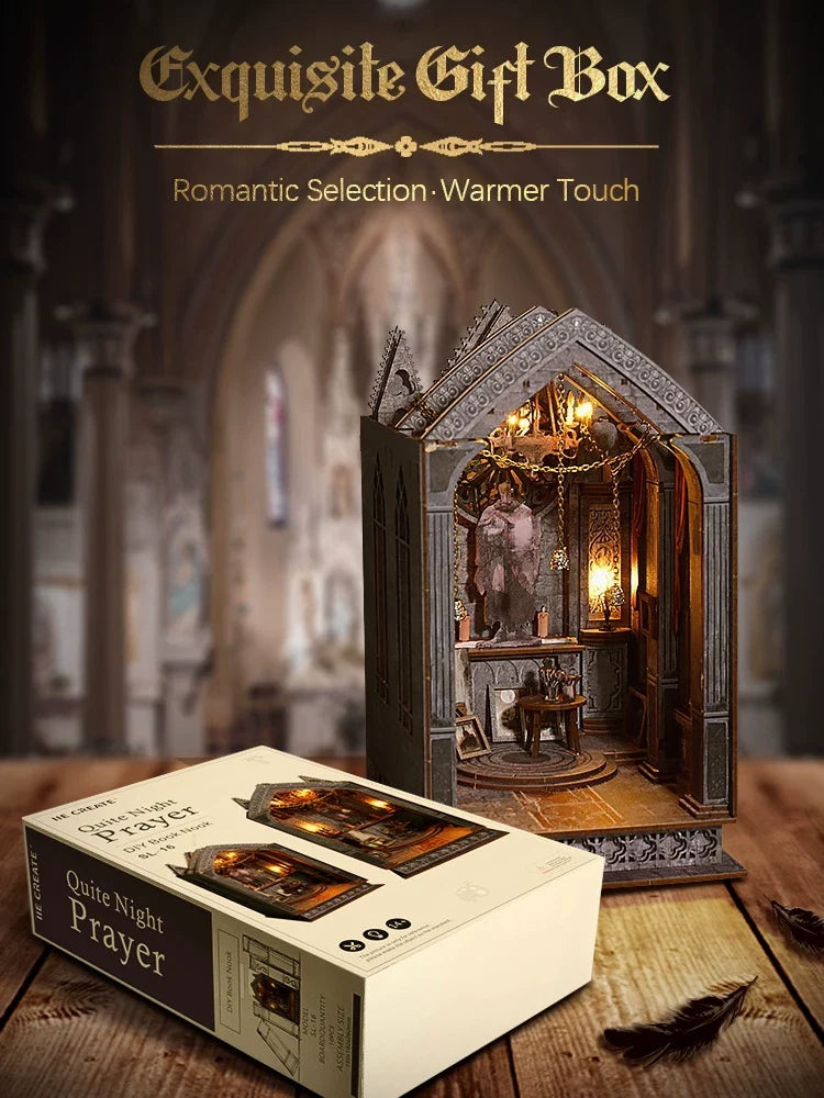 Gothic 3D Book Nook Kit | Miniature Wooden Bookshelf