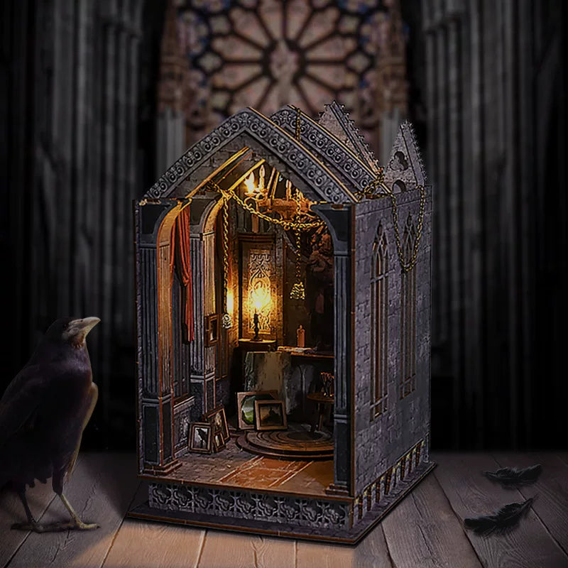 Gothic 3D Book Nook Kit | Miniature Wooden Bookshelf