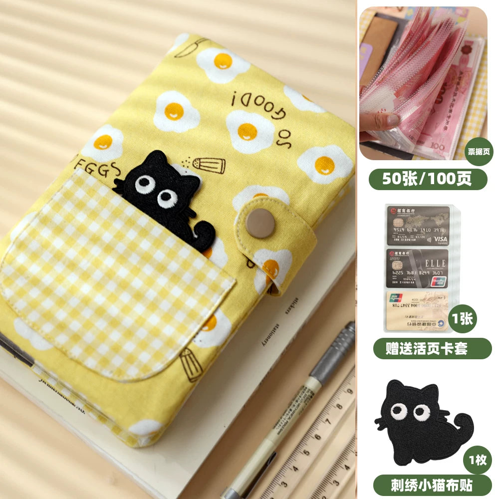 Cute Fabric Cash Stuffing Budget Binder - Aesthetic Money Savings Organizer Book with Envelopes for Budgeting & Cash Challenge