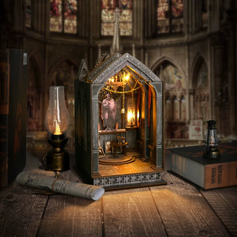 Gothic 3D Book Nook Kit | Miniature Wooden Bookshelf