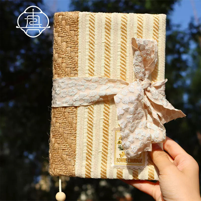 Handmade Fabric Book Cover & Journal Sleeve - A5/A6 Aesthetic Notebook Protector, Minimalist Cloth Planner Case & Creative Stationery Gift