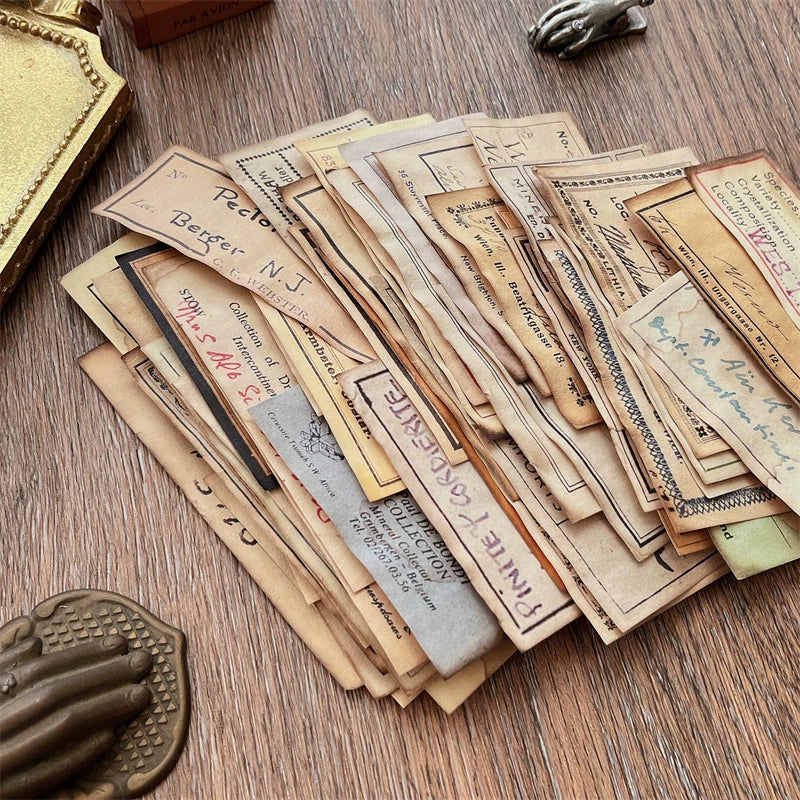 Vintage Distressed Paper Ephemera Tags for Junk Journaling, Scrapbooking, Planner Collage and DIY Crafts
