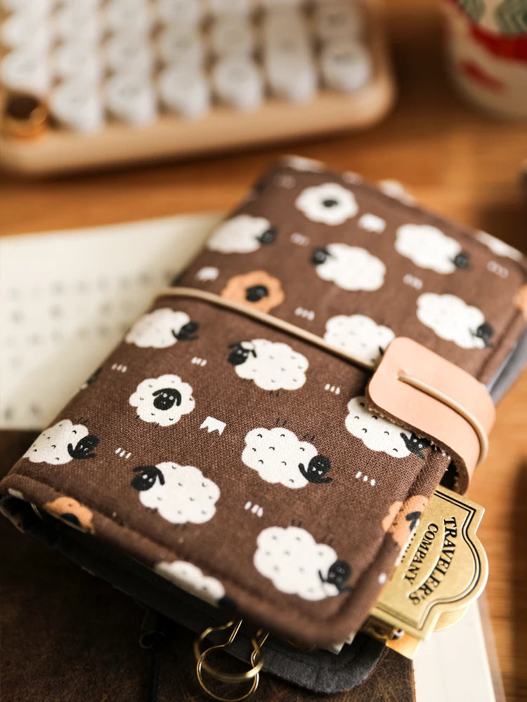 A7 Cute Fabric Loose-Leaf Binder Notebook Mini Refillable Pocket Journal Planner