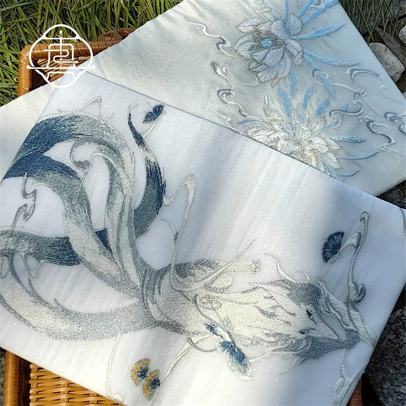 Handmade Embroidered Book Cover & Journal Set, Vintage Fabric Notebook Sleeve A5 A6 Diary