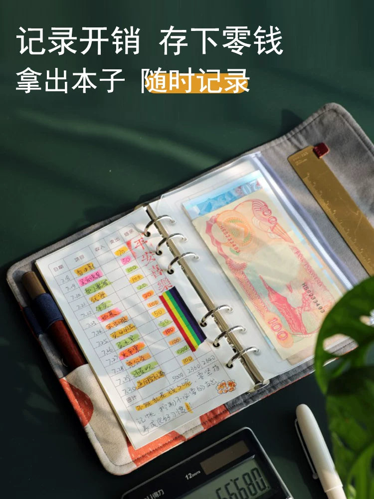A6 Loose Leaf Budget Binder with Cash Envelopes Money Saving Planner Expense Tracker Notebook