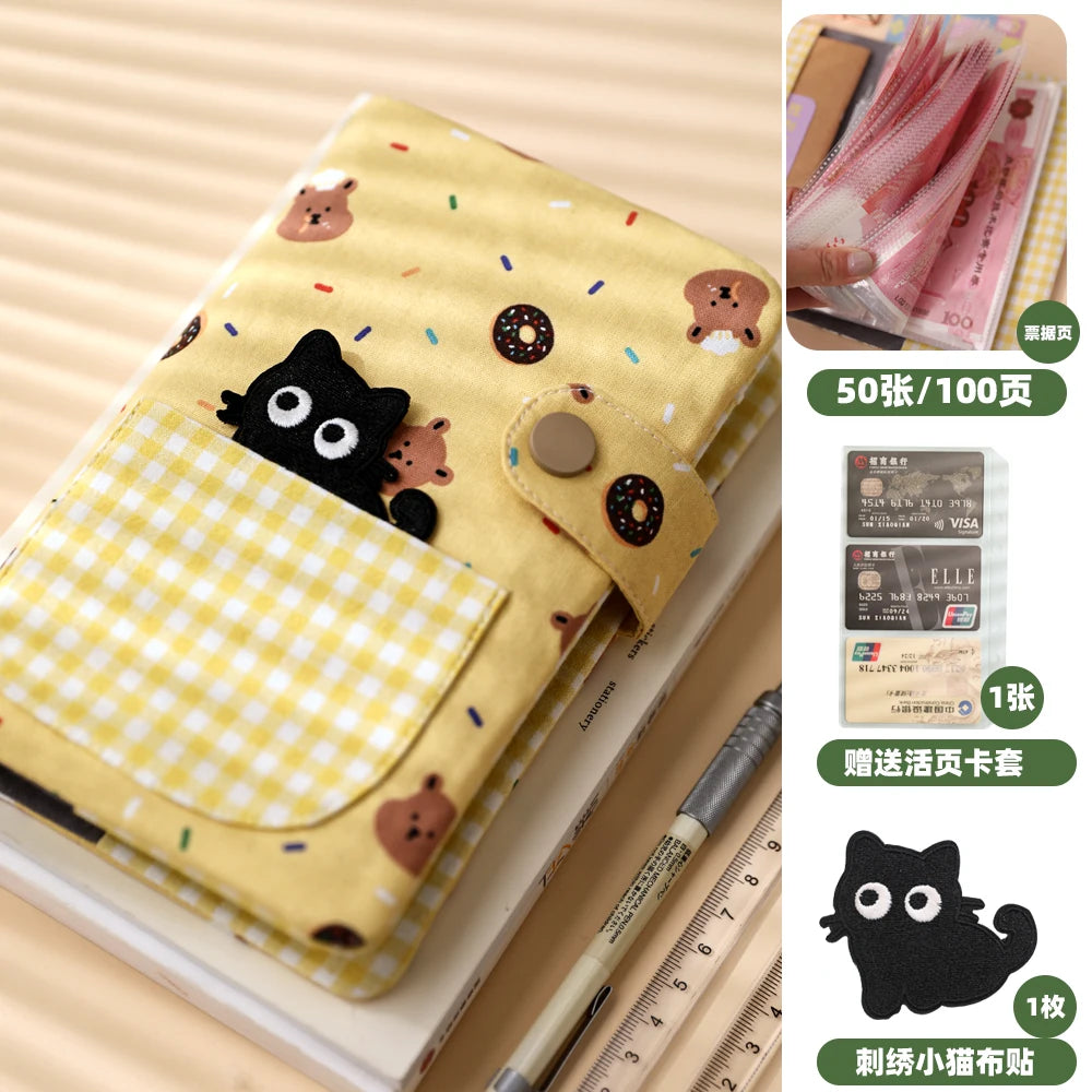 Cute Fabric Cash Stuffing Budget Binder - Aesthetic Money Savings Organizer Book with Envelopes for Budgeting & Cash Challenge