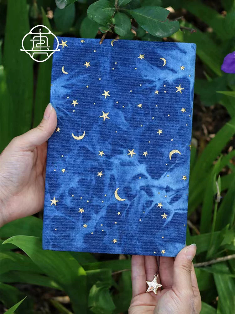 Handmade Starry Night Fabric Book Cover Journal Diary Planner Notebook A5 A6 A7