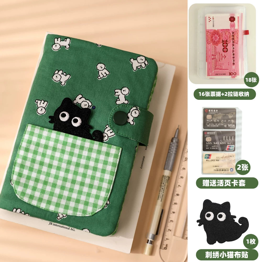Cute Fabric Cash Stuffing Budget Binder - Aesthetic Money Savings Organizer Book with Envelopes for Budgeting & Cash Challenge