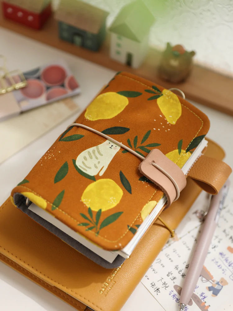 A7 Cute Fabric Loose-Leaf Binder Notebook Mini Refillable Pocket Journal Planner