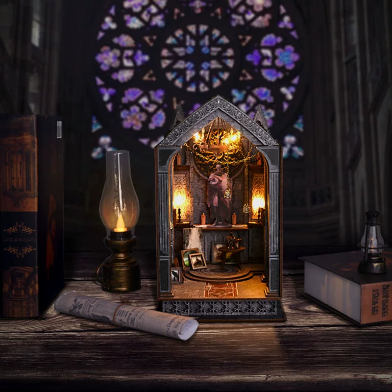 Gothic 3D Book Nook Kit | Miniature Wooden Bookshelf